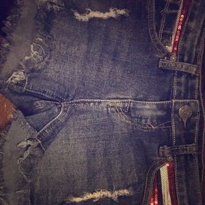 blue jean shorts